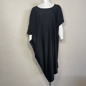 Athleta Dress Women's L Sunlover Hilo UPF Dress Black Asymmetrical Outdoor Beach